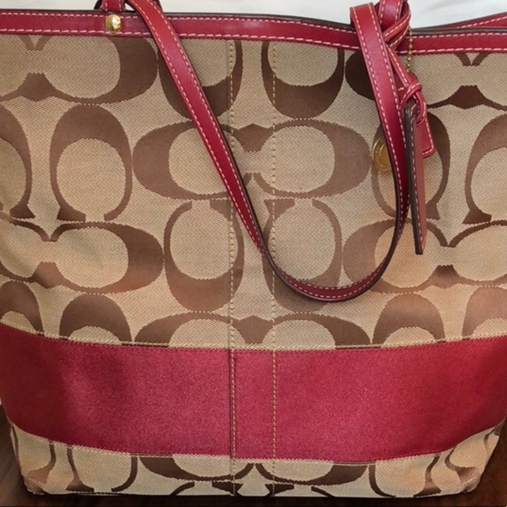Coach Red Reversible Tote in great condition.